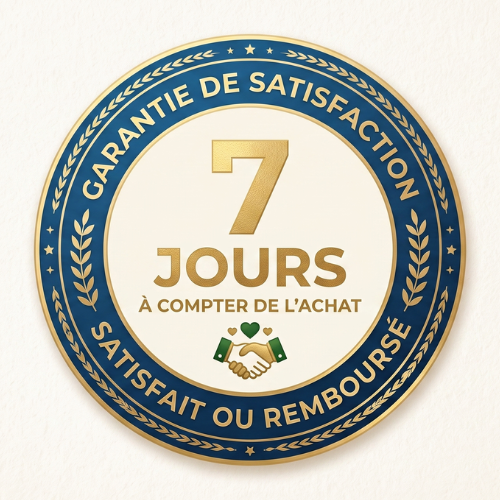 Sceau de garantie satisfait ou remboursé 7 jours
